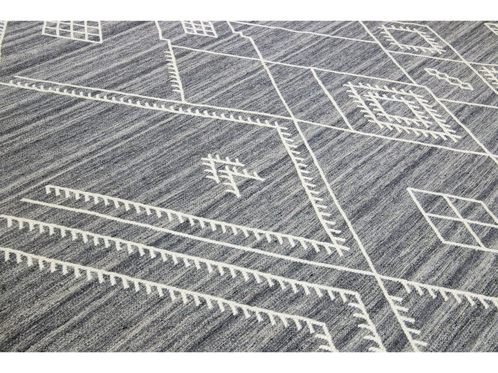 Modern Kilim Wool Rug 9 X 12