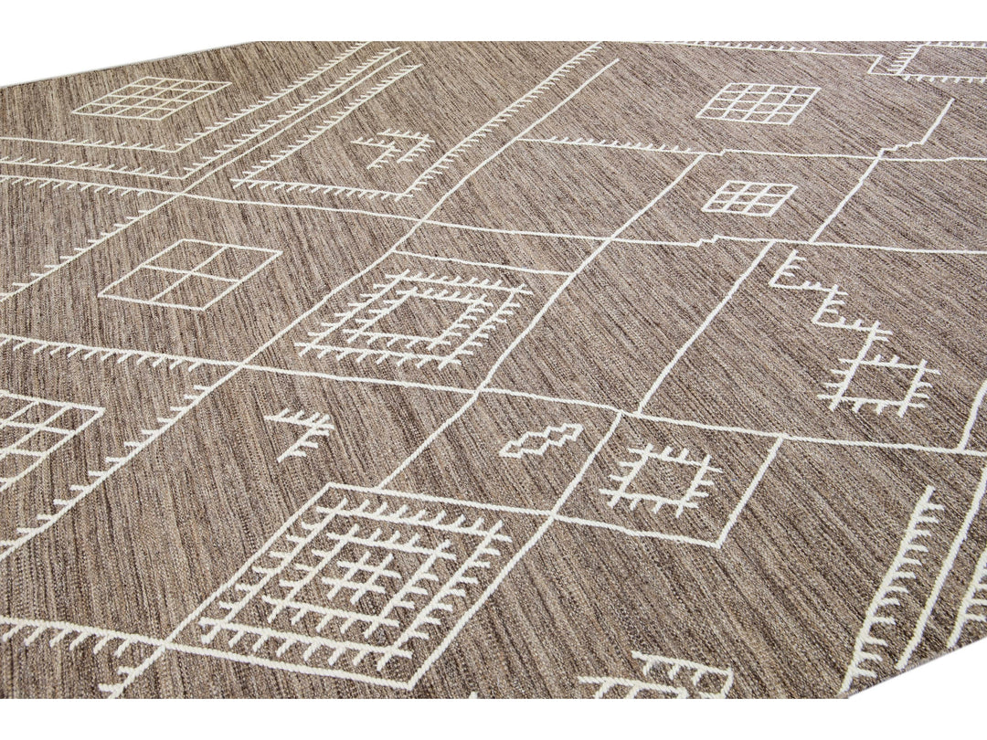 Modern Kilim Wool Rug 10 X 14