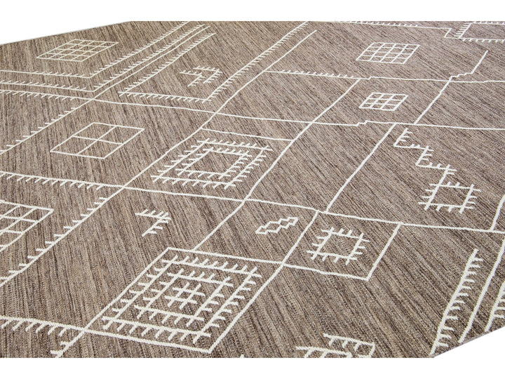 Modern Kilim Wool Rug 10 X 14