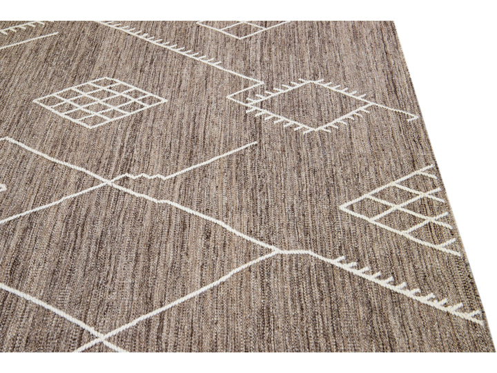 Modern Kilim Wool Rug 9 X 12