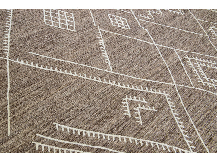 Modern Kilim Wool Rug 10 X 14