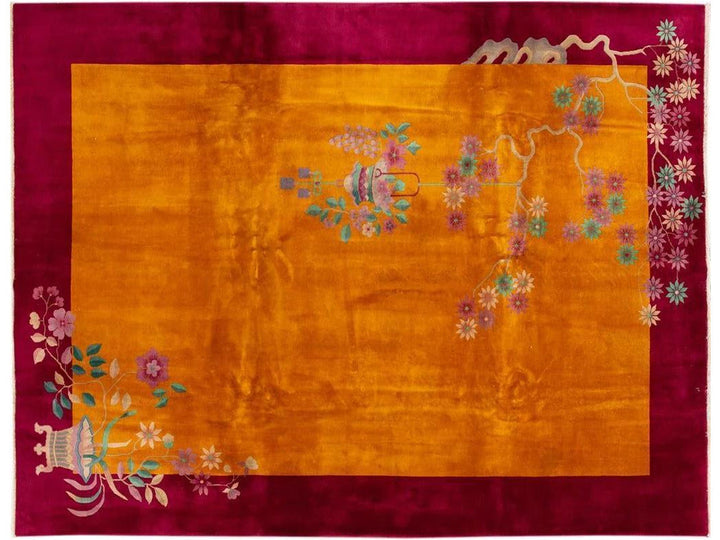 Antique Art Deco Chinese Rug 9 X 11