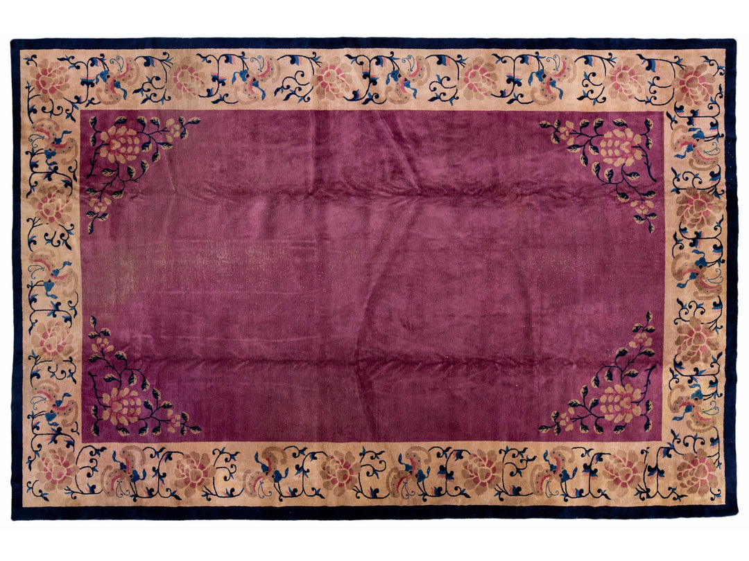 Antique Art Deco Chinese Rug 12 X 19