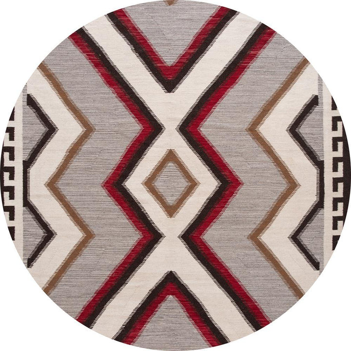 Modern Flat-Weave Navajo Wool Rug 10 X 14