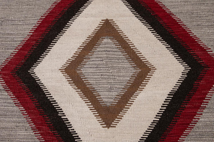 Modern Flat-Weave Navajo Wool Rug 10 X 14