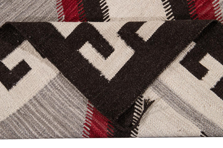 Modern Flat-Weave Navajo Wool Rug 10 X 14