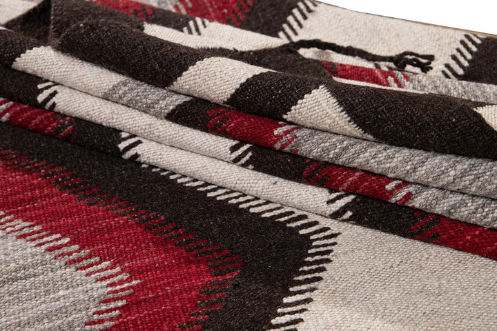 Modern Flat-Weave Navajo Wool Rug 10 X 14
