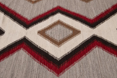 Modern Flat-Weave Navajo Wool Rug 10 X 14