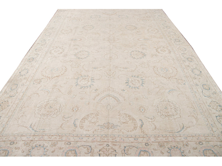 Vintage Tabriz Wool Rug 10 X 17