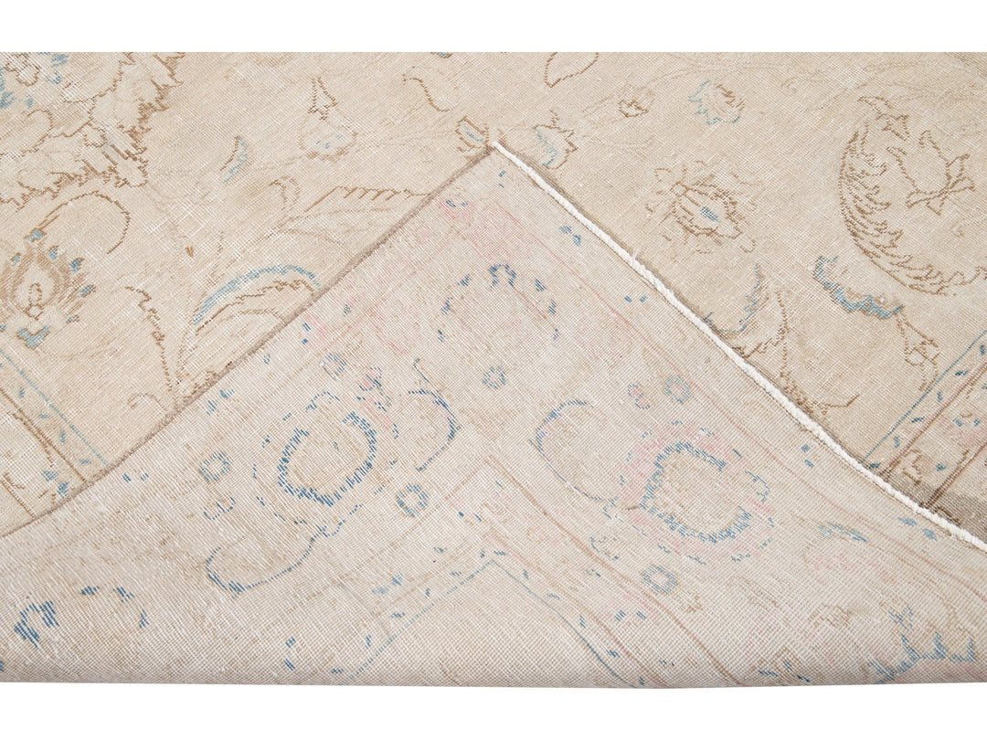 Vintage Tabriz Wool Rug 10 X 17