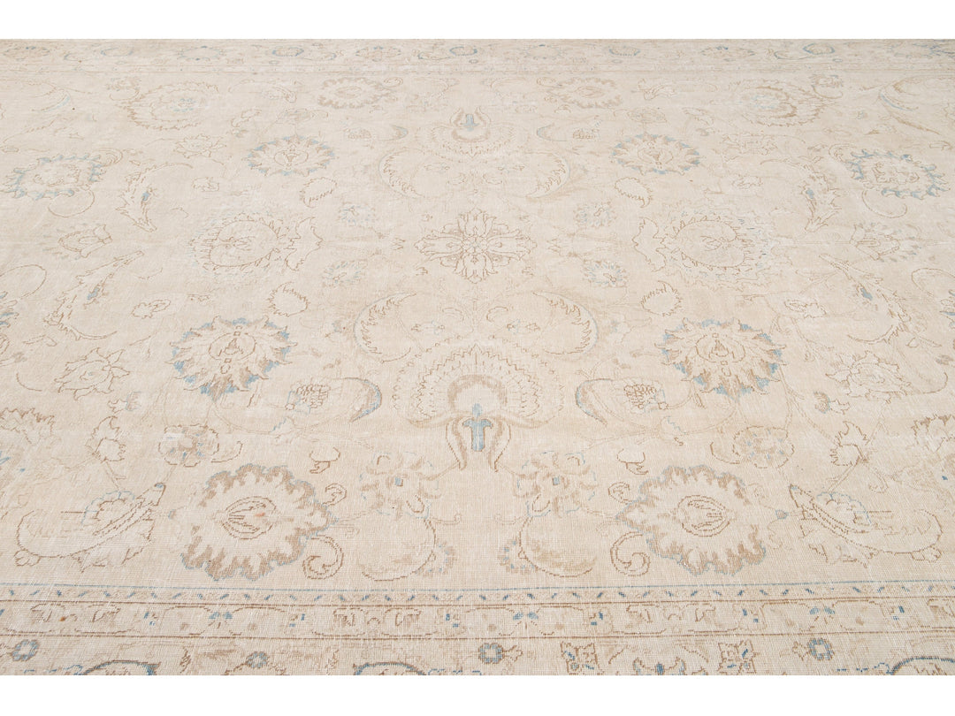 Vintage Tabriz Wool Rug 10 X 17