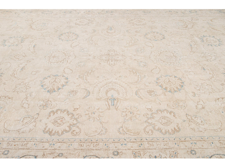 Vintage Tabriz Wool Rug 10 X 17