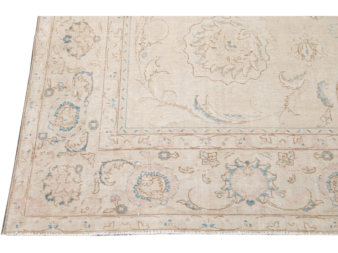 Vintage Tabriz Wool Rug 10 X 17
