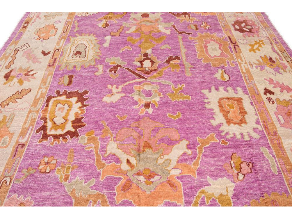Modern Oushak Wool Rug 9 X 12