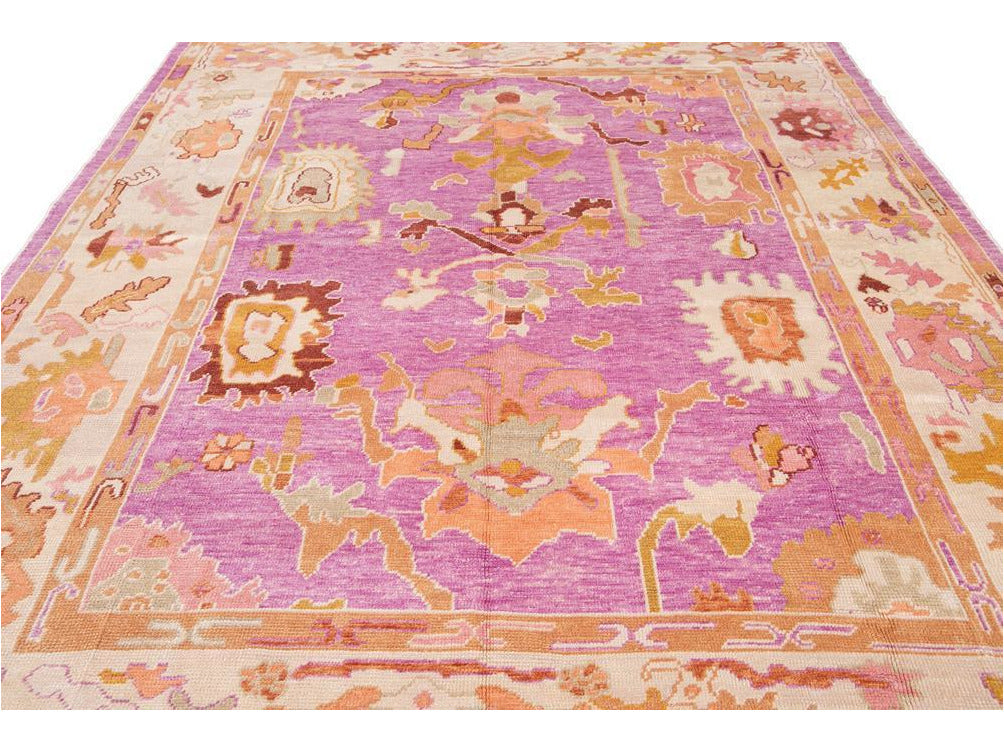 Modern Oushak Wool Rug 9 X 12