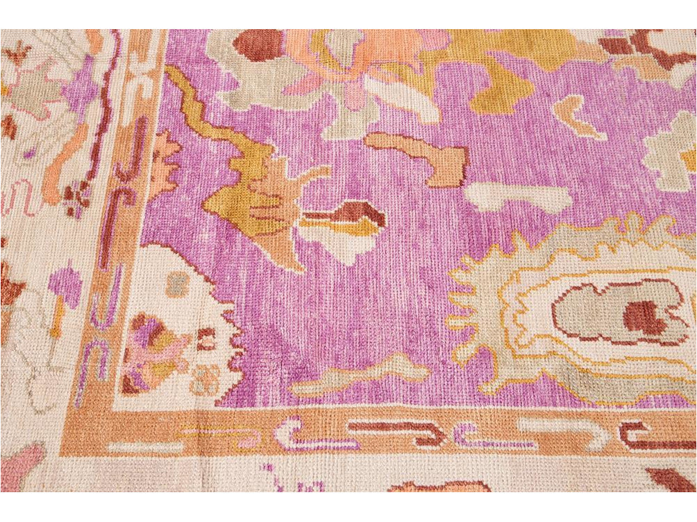 Modern Oushak Wool Rug 9 X 12
