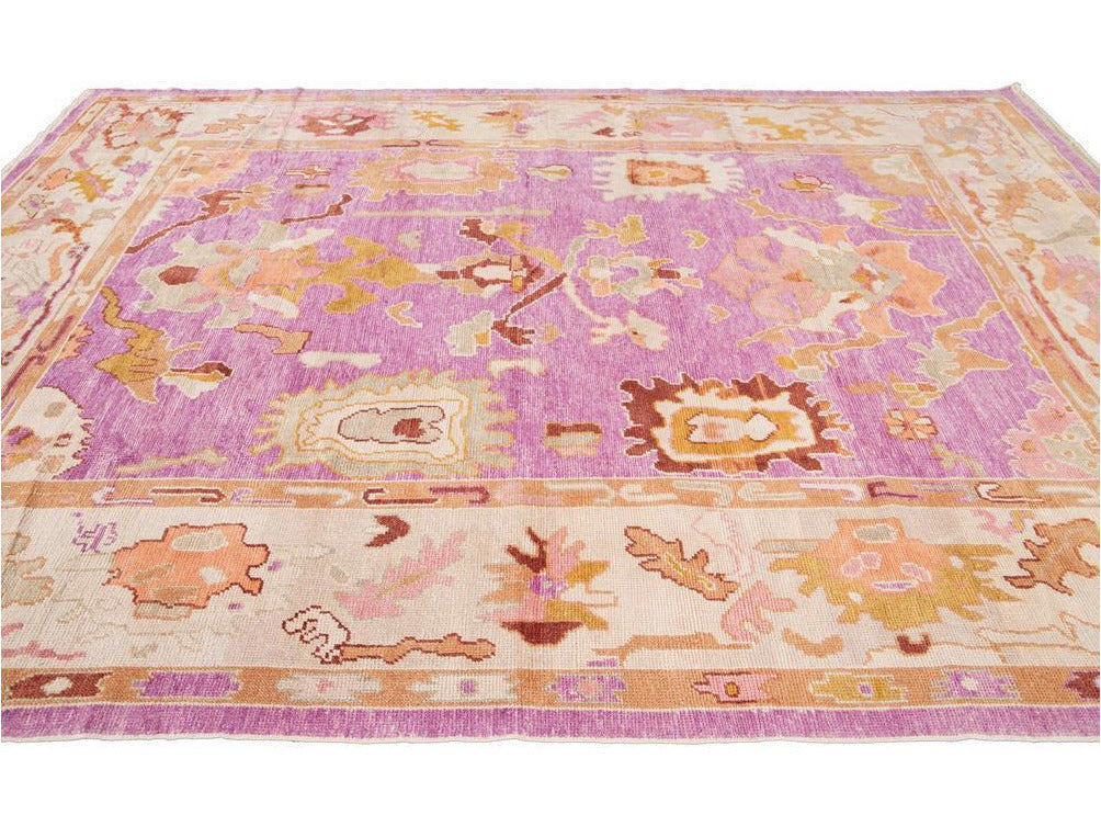 Modern Oushak Wool Rug 9 X 12