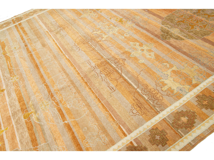 Modern Oushak Wool Rug 9 X 13