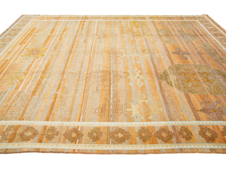 Modern Oushak Wool Rug 9 X 13