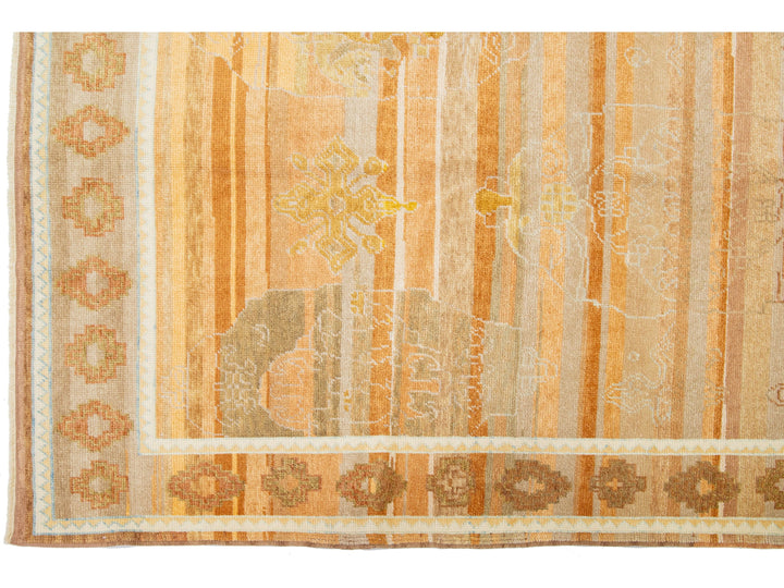 Modern Oushak Wool Rug 9 X 13