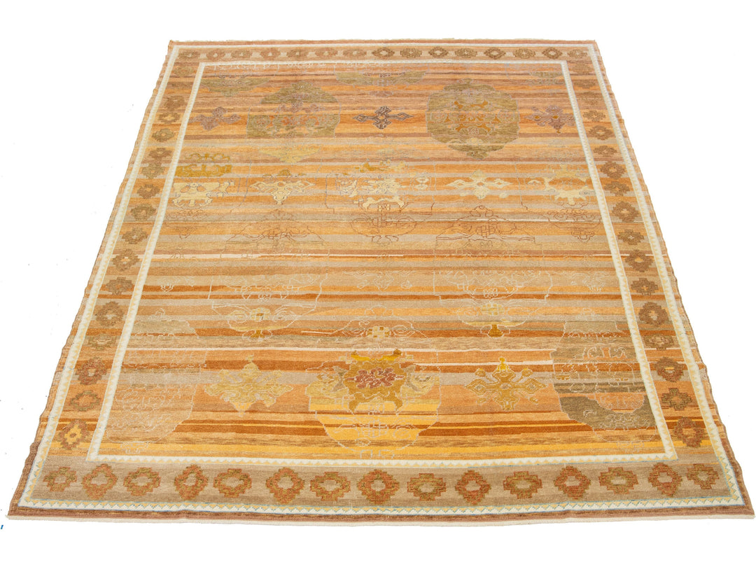 Modern Oushak Wool Rug 9 X 13