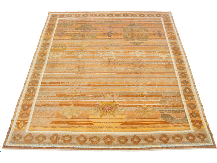 Modern Oushak Wool Rug 9 X 13