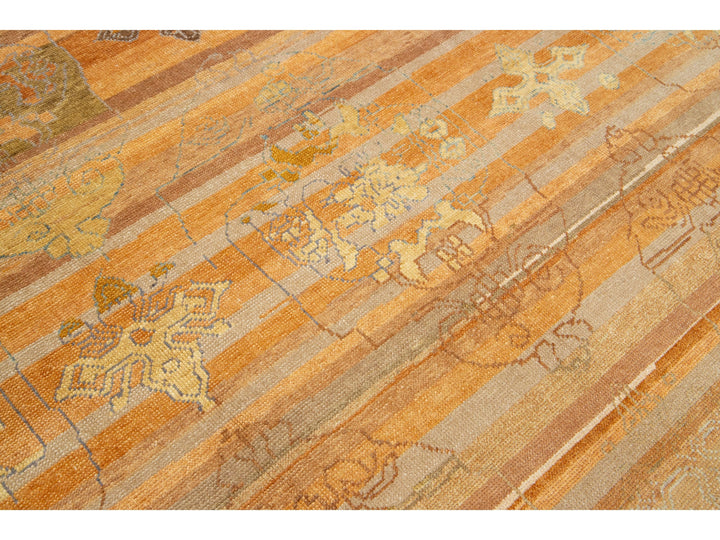 Modern Oushak Wool Rug 9 X 13