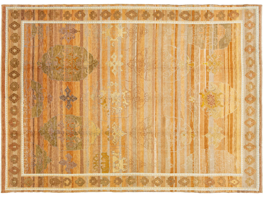 Modern Oushak Wool Rug 9 X 13