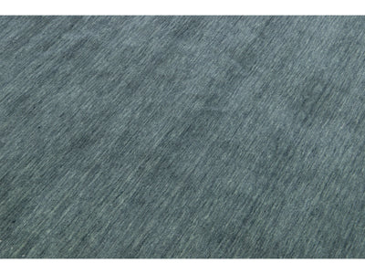 Modern Gabbeh Style Hand-Loom Light Gray Minimalist Pattern Wool Rug