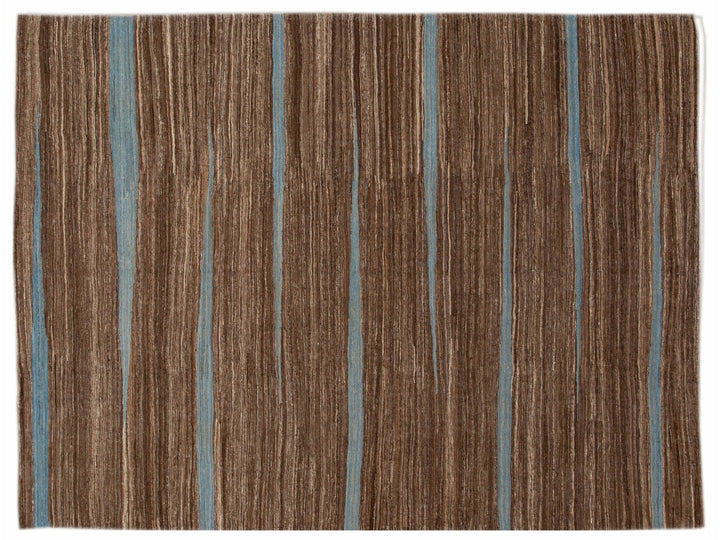 Modern Flat-Weave Wool Rug 9 X 12