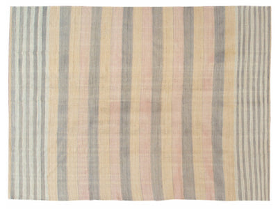 Striped Modern Kilim Wool Rug 9 X 11