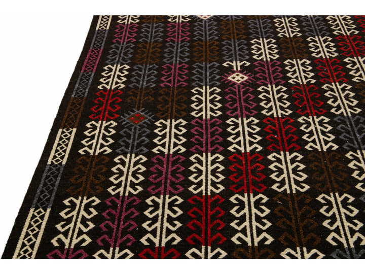 Vintage Soumak Wool Rug 10 X 14