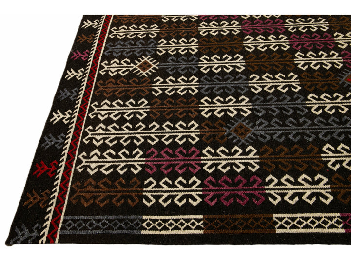 Vintage Soumak Wool Rug 10 X 14