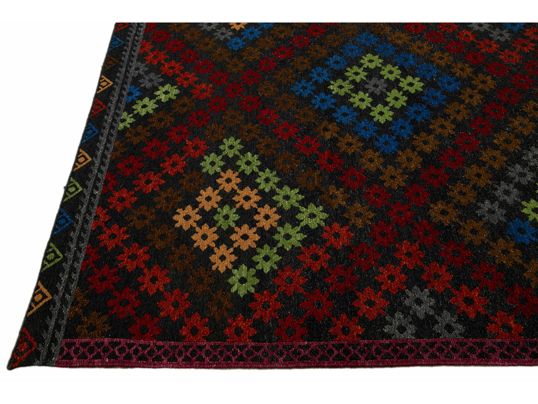 Vintage Soumak Wool Rug 10 X 14
