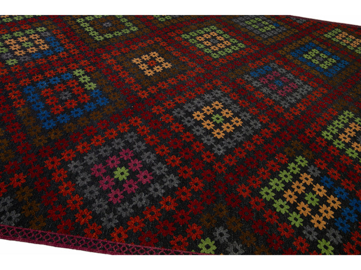 Vintage Soumak Wool Rug 10 X 14