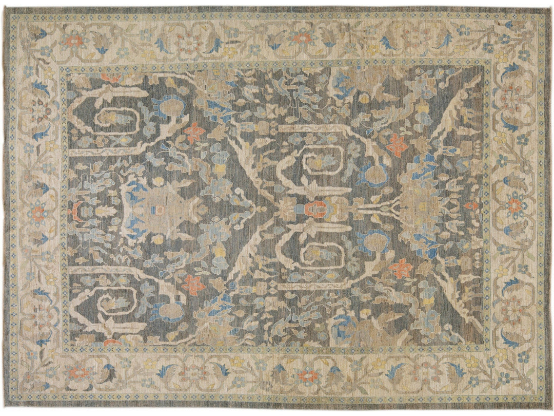 Modern Sultanabad Wool Rug 12 X 17