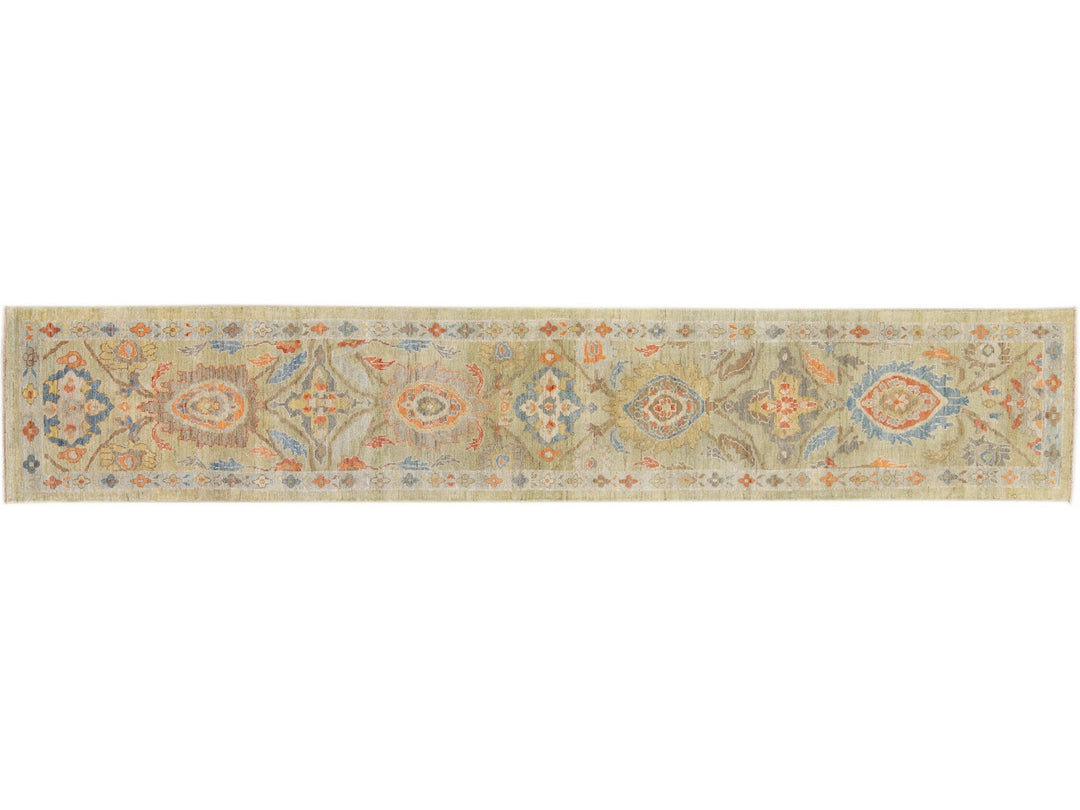 Modern Sultanabad Long Wool Runner 3 X 16