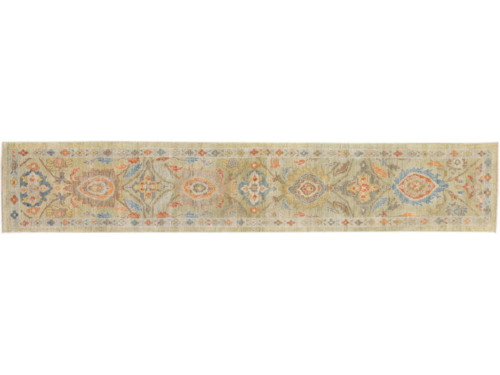 Modern Sultanabad Long Wool Runner 3 X 16