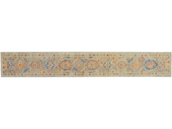 Modern Sultanabad Long Wool Runner 3 X 20