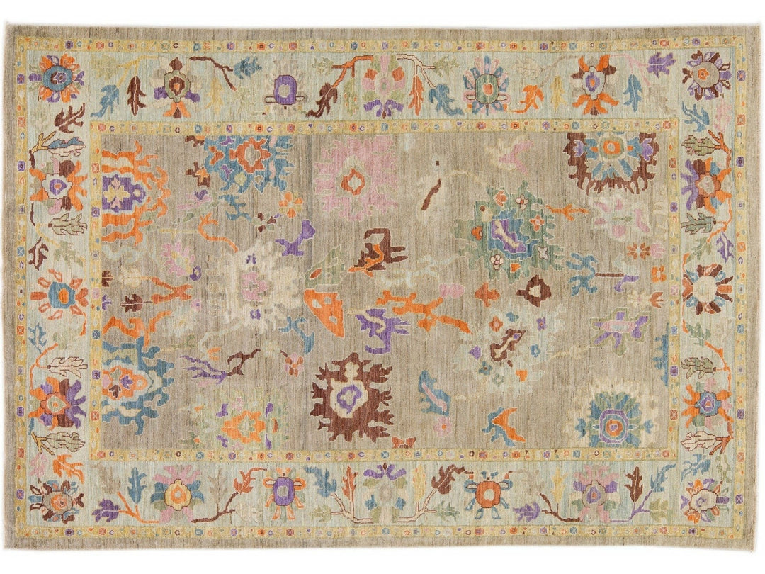 Modern Sultanabad Wool Rug 8 X 12