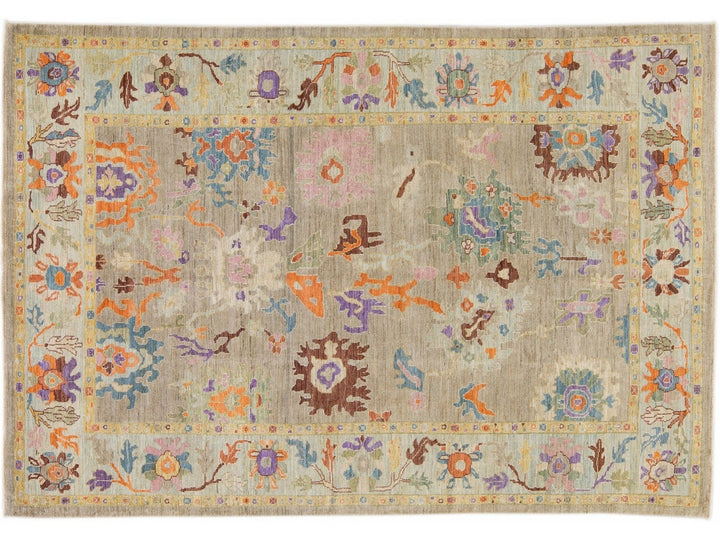 Modern Sultanabad Wool Rug 8 X 12