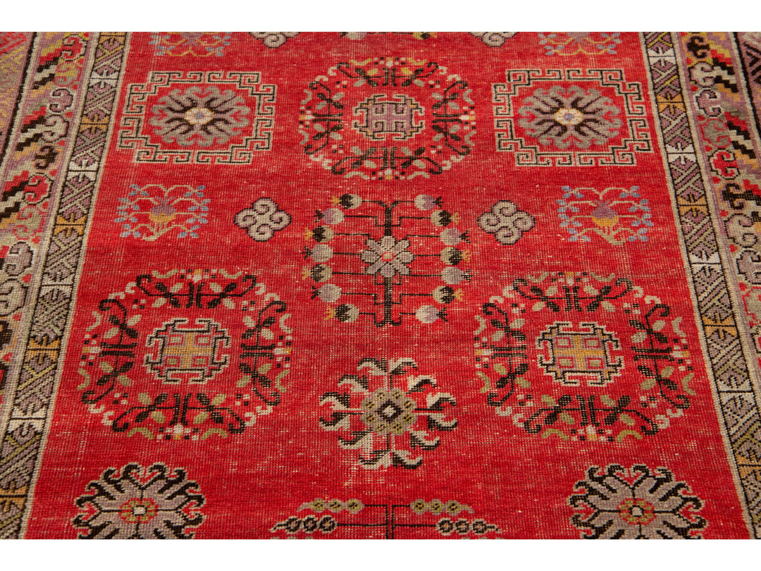 Vintage Khotan Wool Rug 4 X 9