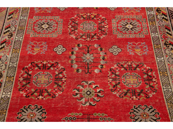 Vintage Khotan Wool Rug 4 X 9