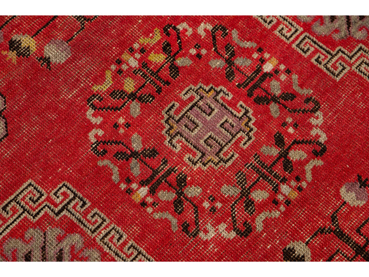 Vintage Khotan Wool Rug 4 X 9