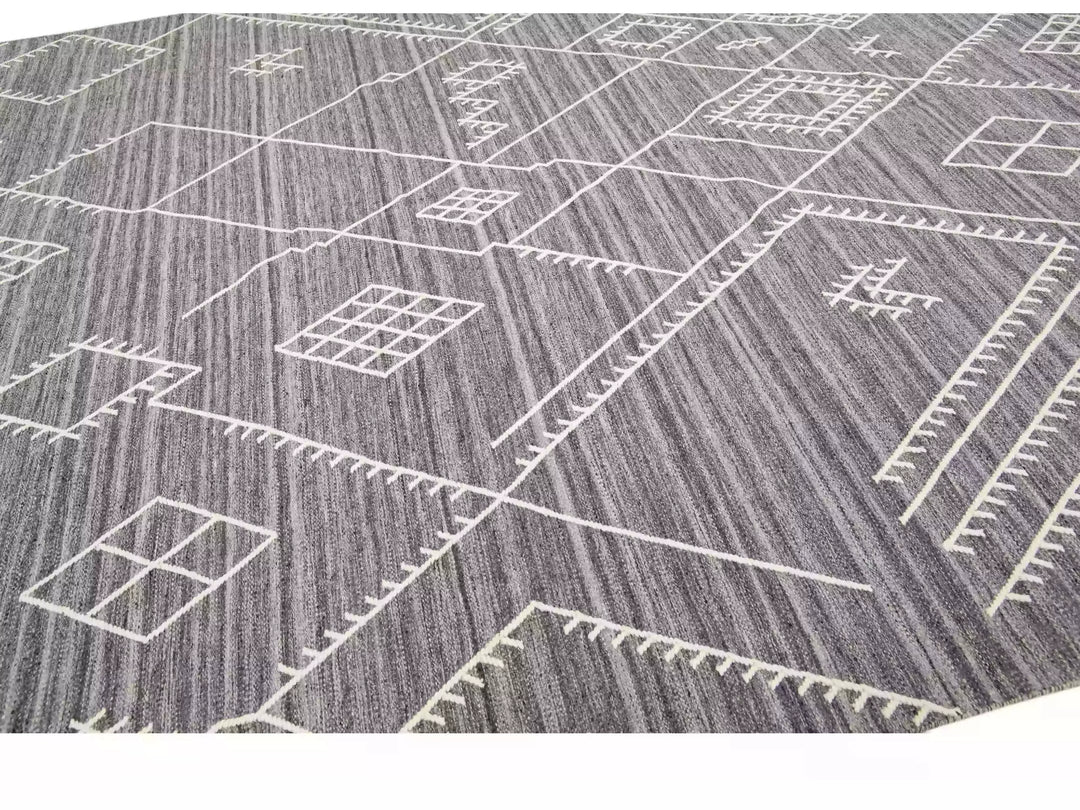 Modern Flaweave Wool Rug 10 X 14