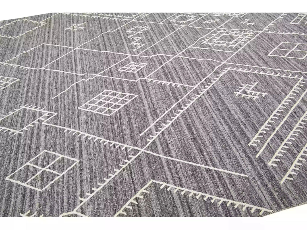 Modern Flaweave Wool Rug 10 X 14