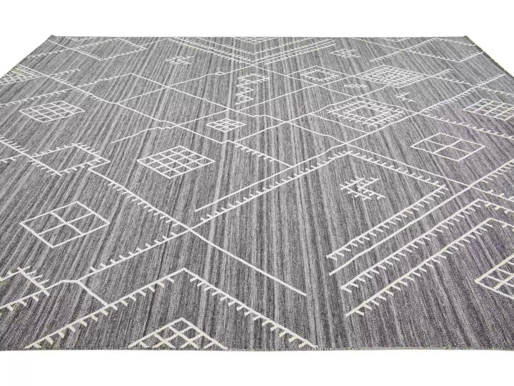 Modern Flaweave Wool Rug 10 X 14