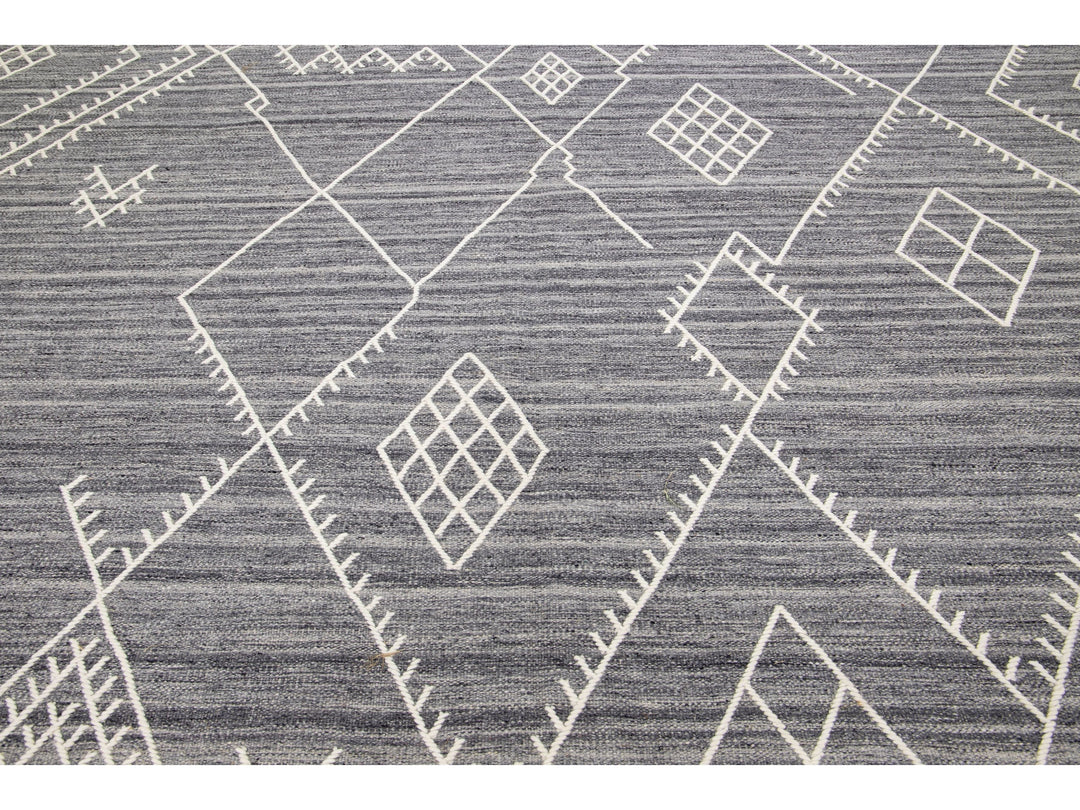 Modern Flaweave Wool Rug 10 X 14