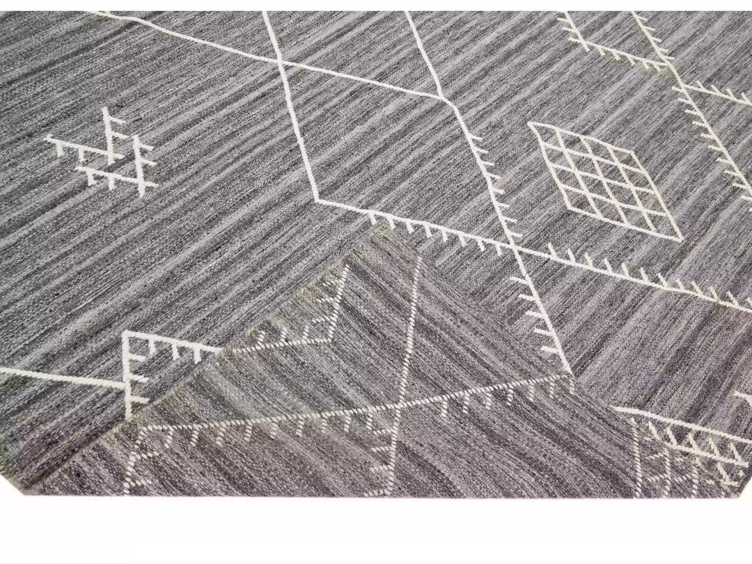 Modern Flaweave Wool Rug 10 X 14