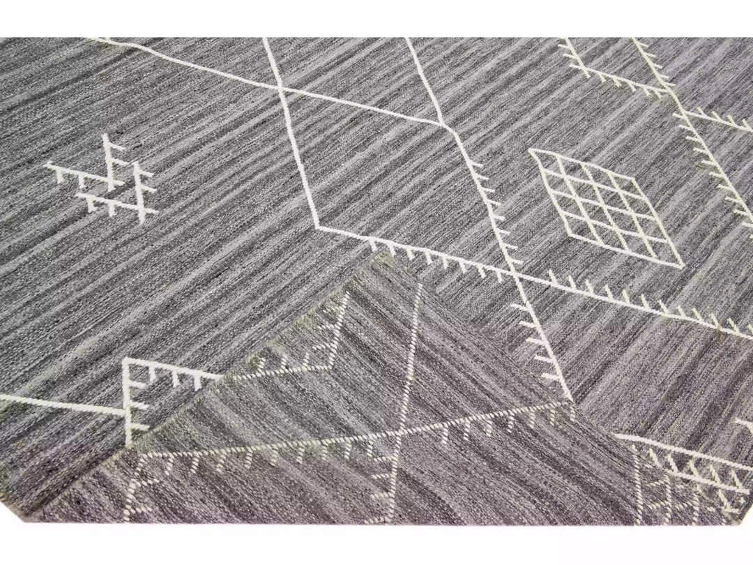 Modern Flaweave Wool Rug 10 X 14